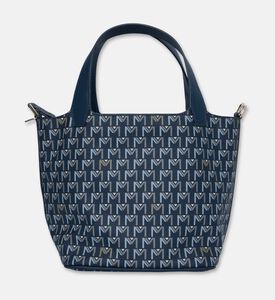 Maya.M Soft Monogram Mini Bucket Tote Bag, Navy, Packshot View