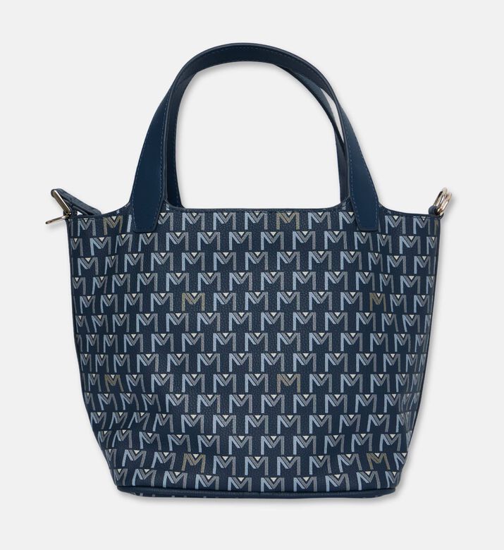 Maya.M Soft Monogram Mini Bucket Tote Bag, Navy, Packshot View