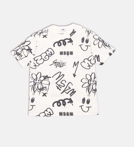 تيشيرت قصير الأكمام بطبعة على كامله