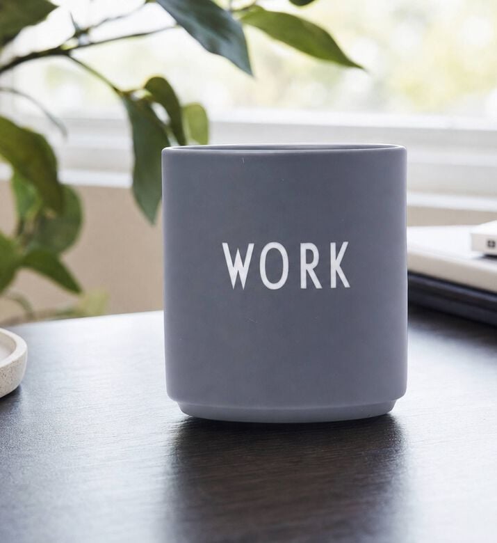 Design Letters Favorite Occasion Work Engraved Mug 8 X 8.5 Cm, Grey, Model View
