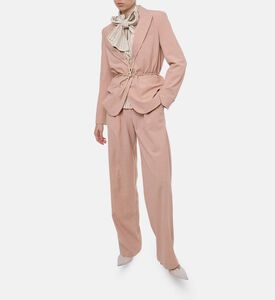 Forte-Forte Belted Waist Notch Lapel Jacket, Model View