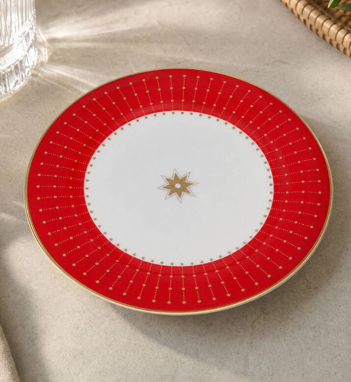 Imperial Gold Star Motif Bold Rim Circular Plate, Model View
