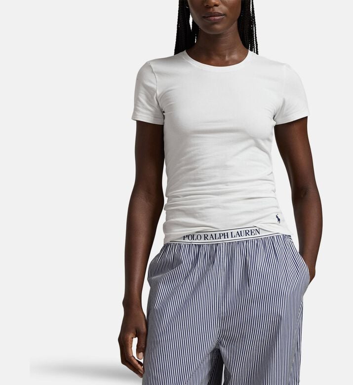 Polo by Ralph Lauren Crewneck Short-sleeve T-shirt, White, L, Model View