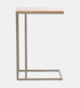 Home Deco and More Aston Wood Top Sofa Side Table, Grey, 40x25-cm, Packshot View