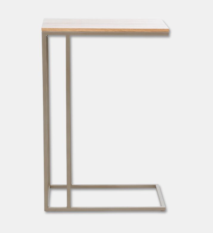 Home Deco and More Aston Wood Top Sofa Side Table, Grey, 40x25-cm, Packshot View