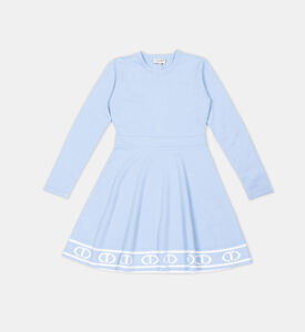 Knit Logo Hem Flared Dress Knit Logo Hem Flared Dress