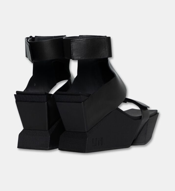 UN United Nude Cow Leather High-wedge Heel Sandals, Black, Eu-41, Packshot View
