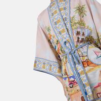 Printed Three-quarter Sleeve Kimono