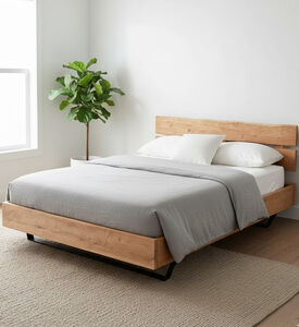 Home Deco and More Jewel Acacia Wood Bed Base, Brown, 120x200x90-cm, Packshot View