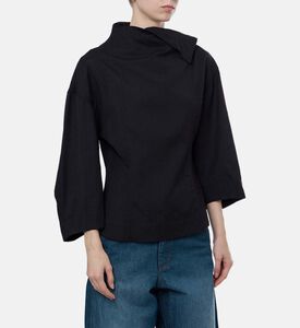 بلوزة فيغاري قطن بياقة عالية