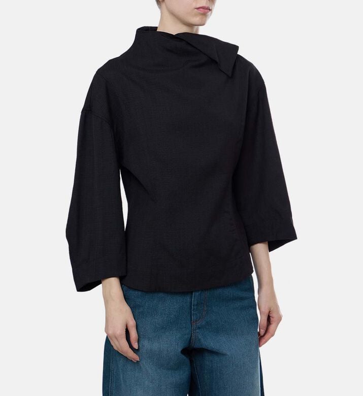 Figari Cotton High-neck Blouse