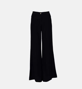 Crepe Wide Legs Logo Trousers