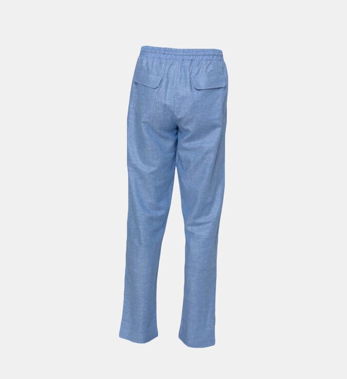 Linen Cotton Elastic Waist Pants