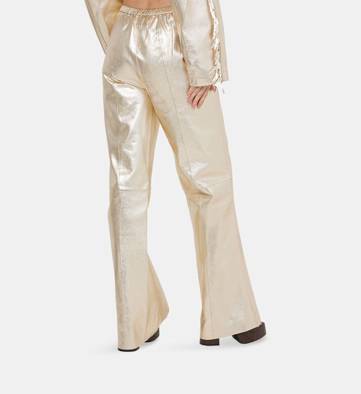 Palazzo Laminated Leather Pants
