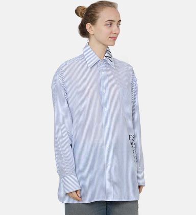 Cotton Stripped Logo-print Shirt