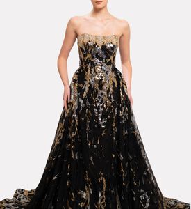 Michael Cinco Long Dress, Model View