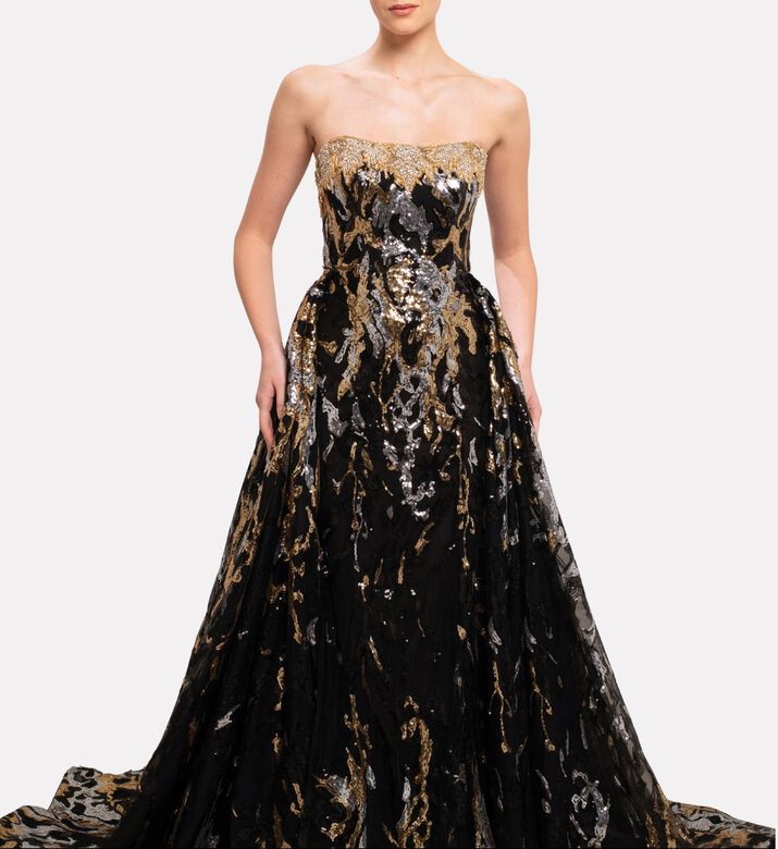 Michael Cinco Long Dress, Model View