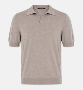 Tagliatore Cotton Short-sleeve Polo Shirt, Sand, 54, Packshot View