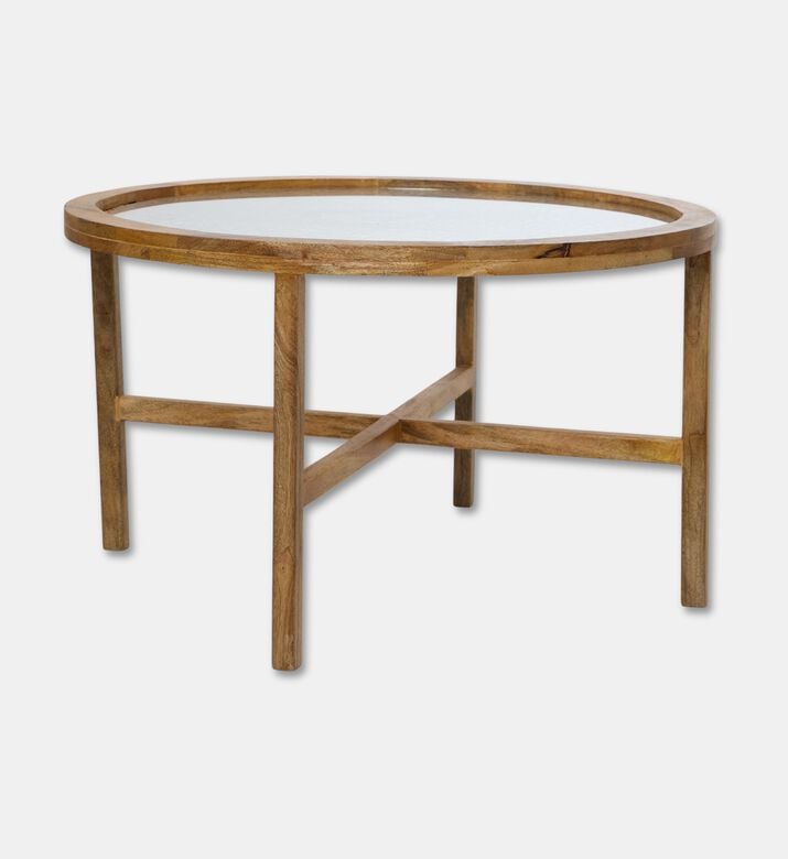 Home Deco and More Large Round-shape Table, Light-brown, 47-cm, Packshot View