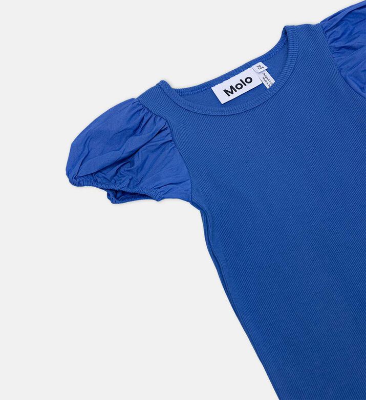 Raluca Ribbed Puff-sleeve T-shirt
