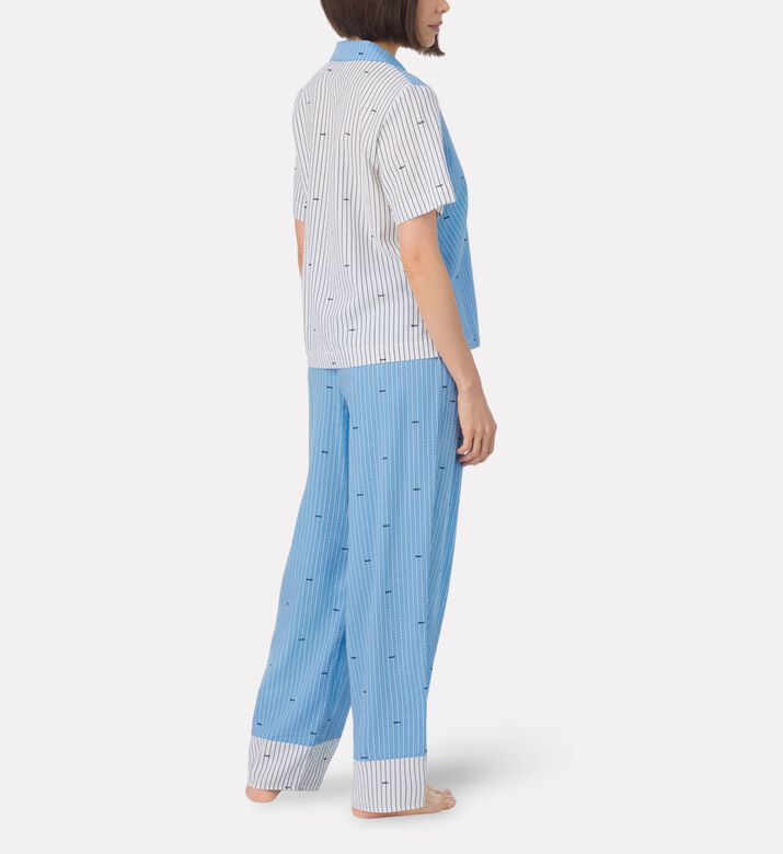 DKNY Viscose Striped Long Pajama Set, Model View