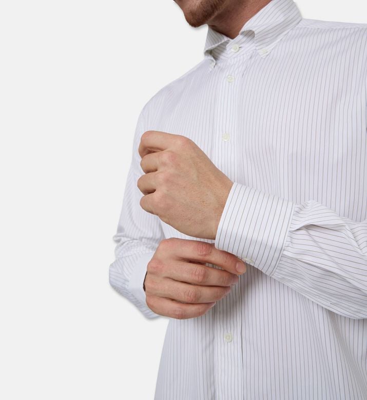 Corneliani Striped Cotton Button-down Shirt, Model View
