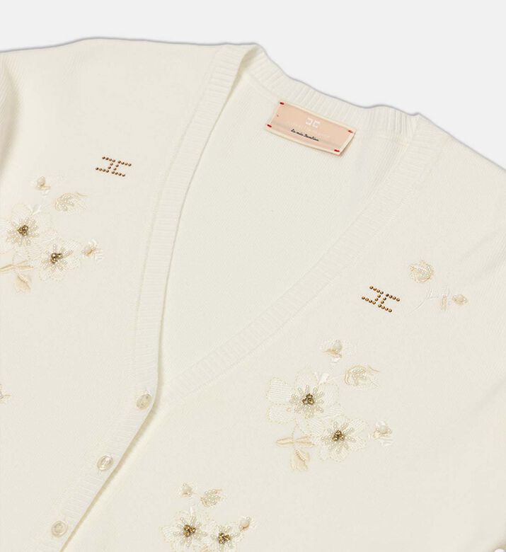 Floral Embroidered V-neck Cardigan