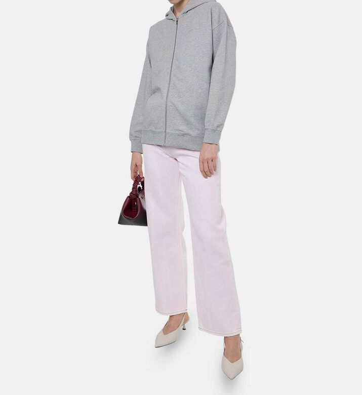 Ganni Oversized Zip Closure Hoodie, Model View