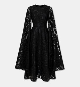 Poca and Poca Sheer Flared-sleeve Midi Dress, Packshot View