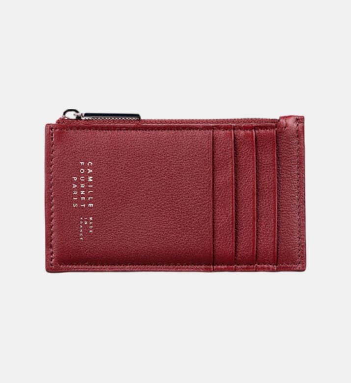 Camille Fournet Alligator Calf Leather Wallet, Burgundy, Packshot View Camille Fournet Alligator Calf Leather Wallet, Burgundy, Packshot View
