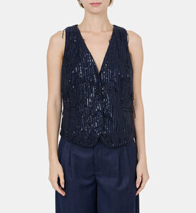 Sequined Button-up Waistcoat