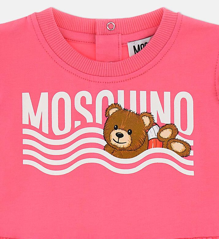 Cotton-blend Teddy Bear-print Flared Dress Cotton-blend Teddy Bear-print Flared Dress