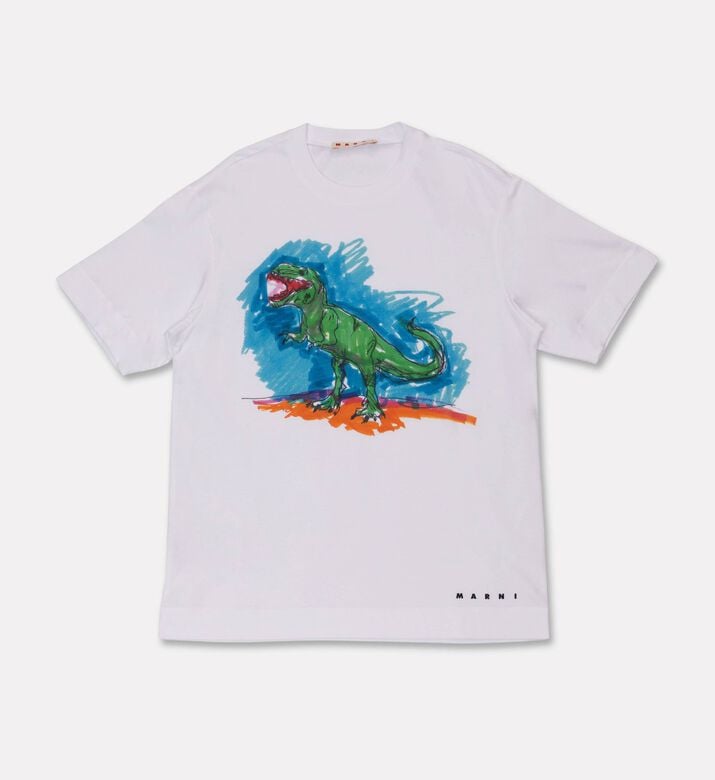 Marni Logo-detail Dinosaur-print T-shirt, Packshot View