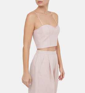 صدرية لوركس كتان بنقشة مربعات صغيرة