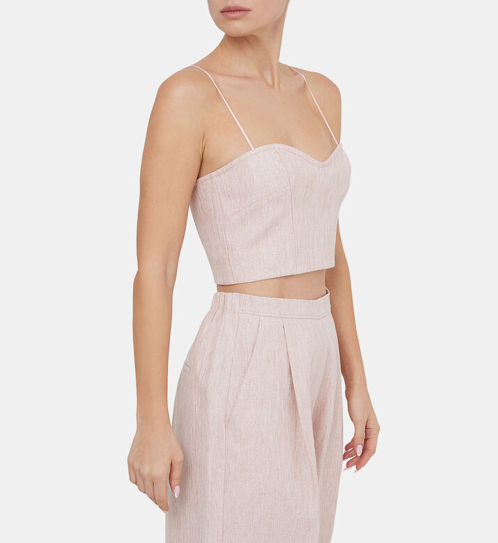 صدرية لوركس كتان بنقشة مربعات صغيرة