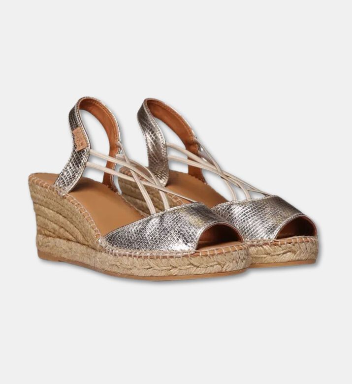 Toni Pons Metallic Wedge Slingback Espadrilles, Light-gold, Eu-38, Packshot View