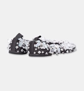 Anouki Crystal-embellished Ballet Flats, Black, Eu-40, Packshot View