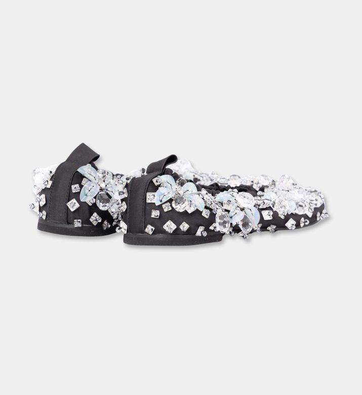 Anouki Crystal-embellished Ballet Flats, Black, Eu-40, Packshot View