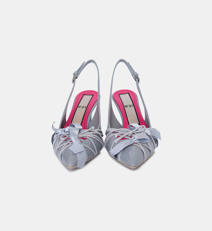 Bow Patent Leather Med Heel Pumps