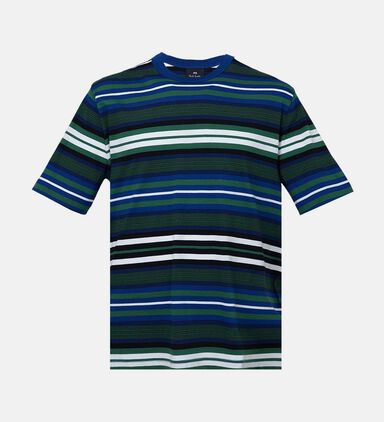 Stripe Pattern Crewneck T-shirt