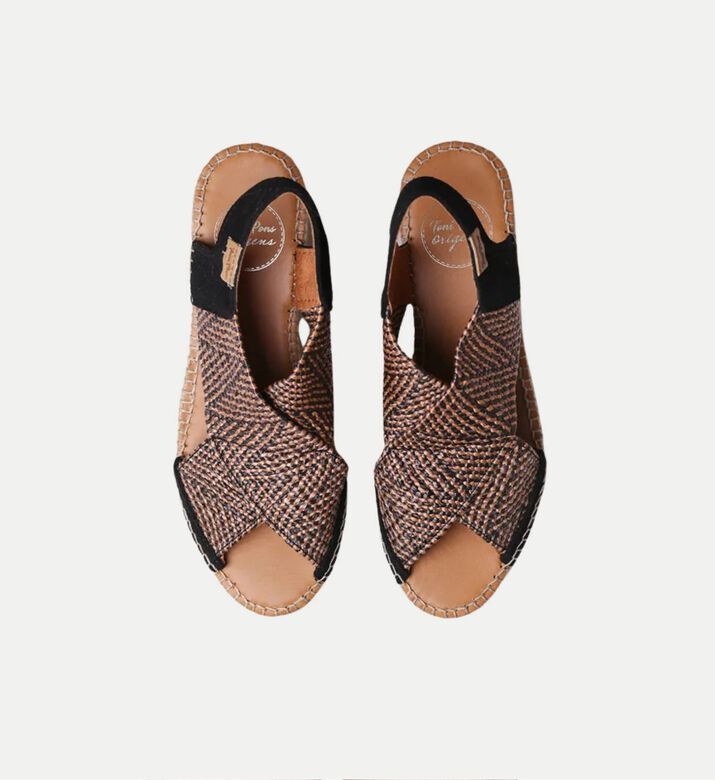 Masai Cotton Blend Raffia Striped Mid-wedge Espadrille