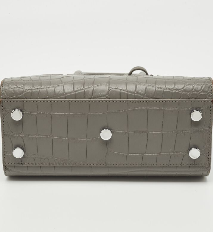 Yves Saint Laurent Saint Laurent Croc-embossed Leather Nano Classic Tote Bag, Packshot View