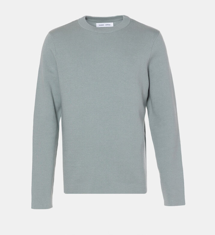 سترة قطن عضوي بياقة دائرية وقصة عادية