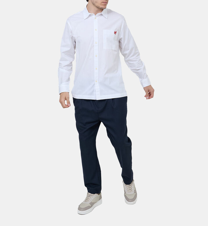Peace Bird-embroidery Button-down Shirt