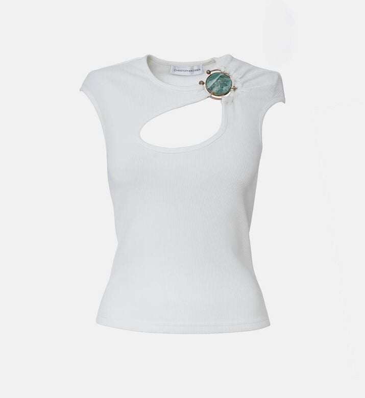 Christopher Esber Ribbed Cut-out Tank Top, Packshot View