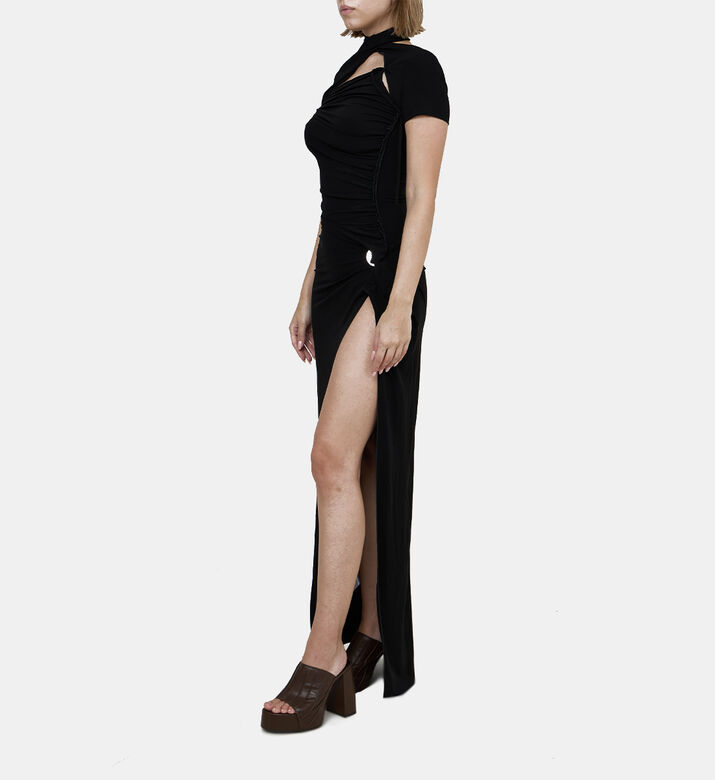 Draped Cut-out Maxi Dress