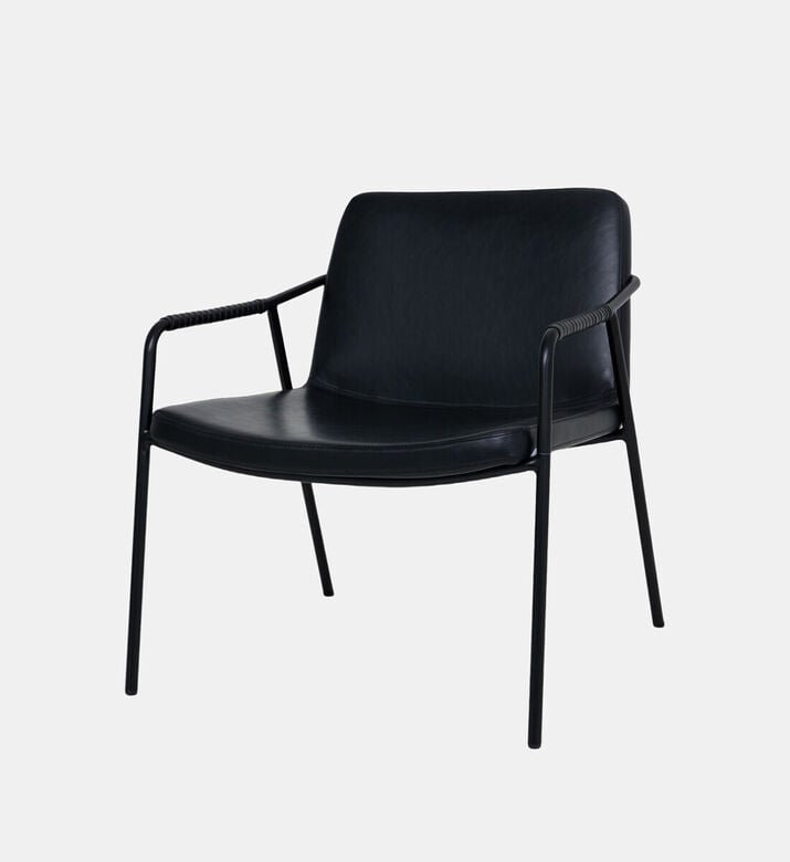 Dan Form Boto Metal Leather Lounge Chair, Black, Packshot View Dan Form Boto Metal Leather Lounge Chair, Black, Packshot View