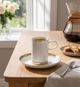 Vista Alegre Domo Gold Coffee Cup Saucer 10 Cl, Model View