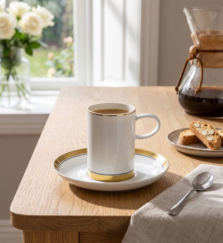 Vista Alegre Domo Gold Coffee Cup Saucer 10 Cl, Model View