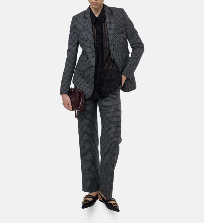 The Kooples Striped Ruffled Sheer Shirt, Model View